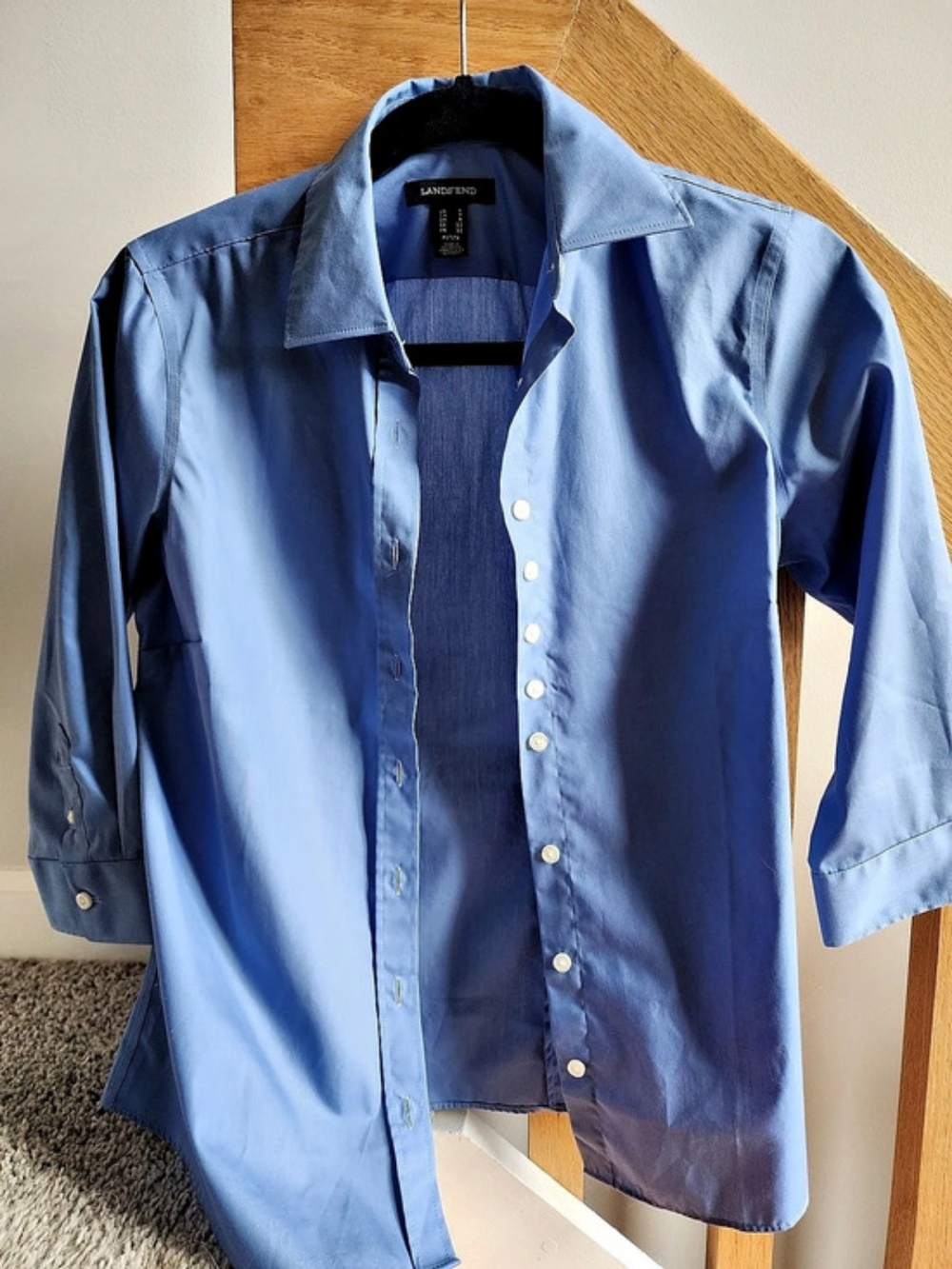 Lands' End Button Down Shirt in Blue Size 0 Petite Like New